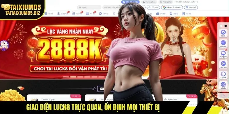 Giao diện LUCK8 trực quan, ổn định mọi thiết bị